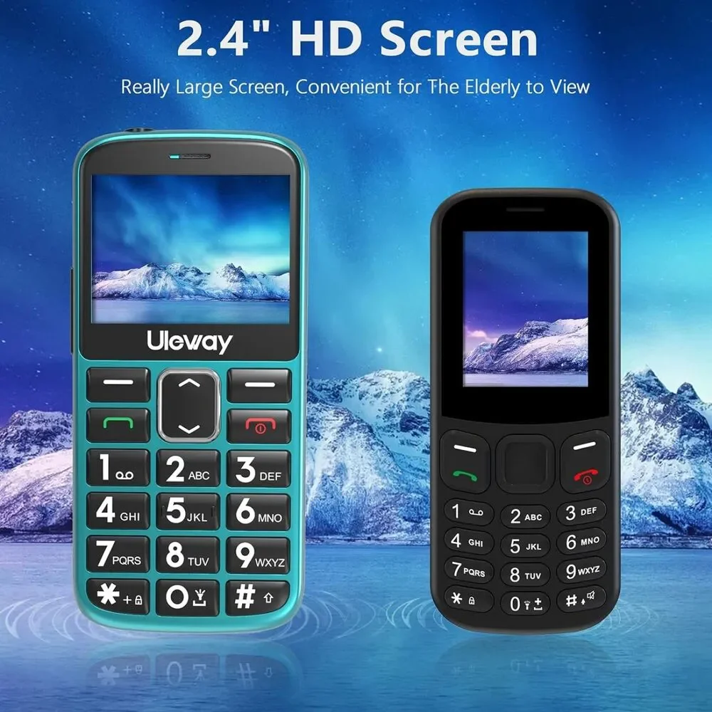 NIB-Uleway UNLOCKED Dual SIM Senior or Child Mobile Phone Emerald 2G